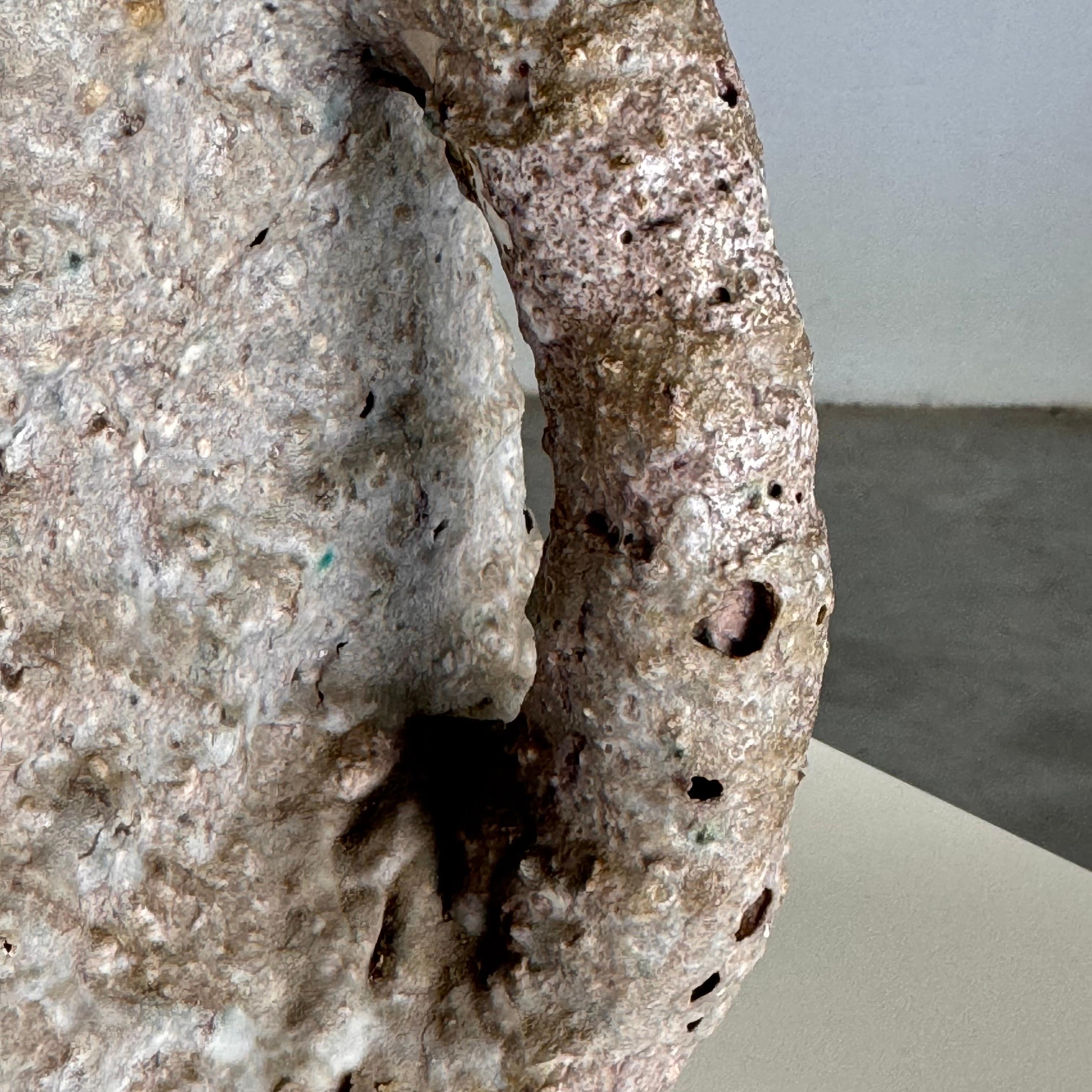 Jarra de cerámica Brutalista de los años 50 de C.A.S. Vietri - Esmalte gris y tonos tierra Cerámico en venta