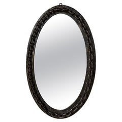 1950s Brutalist oval "chain" mirror