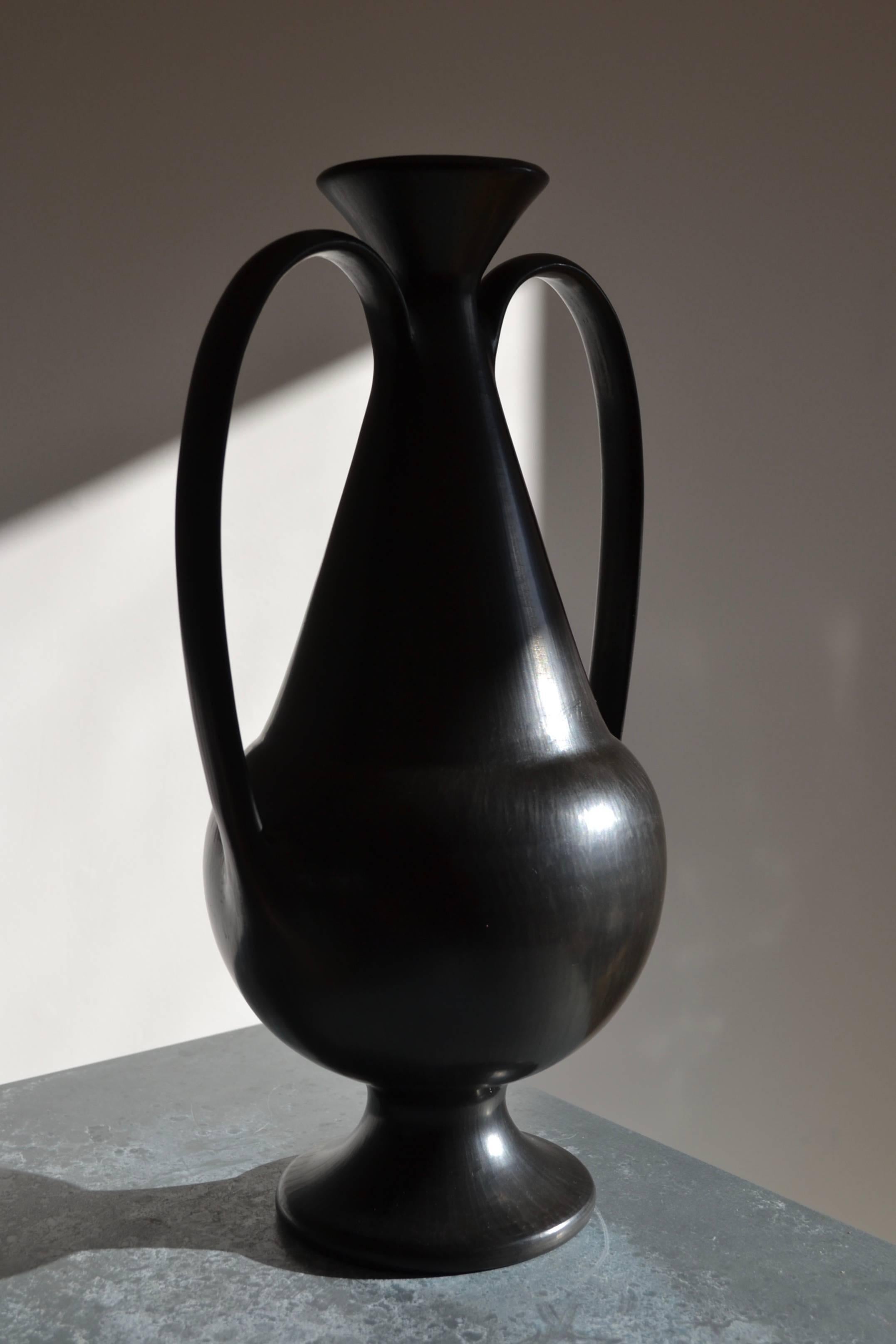 Italian 1950s Bucchero Vase by Gio Ponti