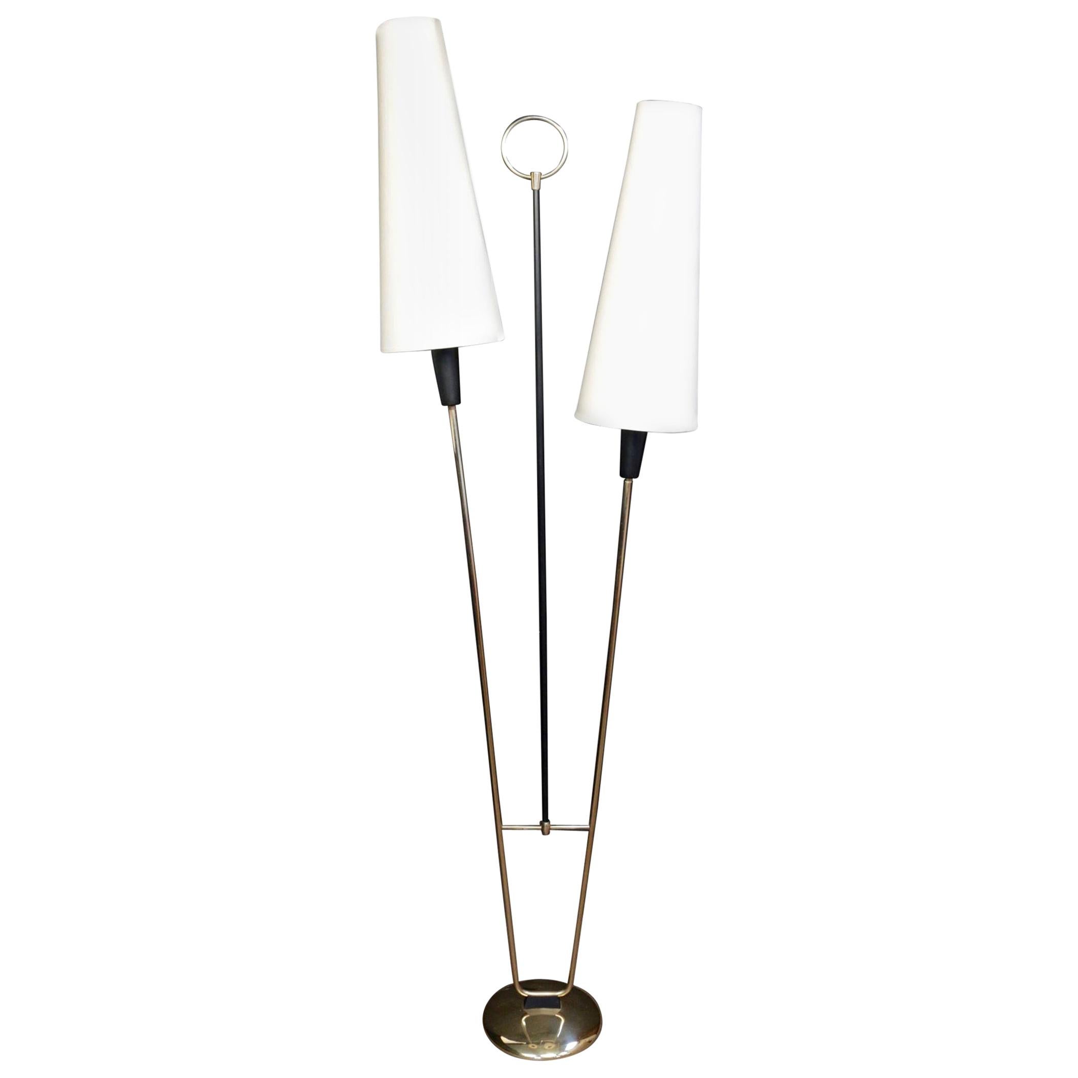 1950s Buckle Floor Lamp by Maison Lunel