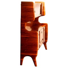 1950s, Buffet Cabinet in Burl Wood and Walnut by Vittorio Dassi, Italy