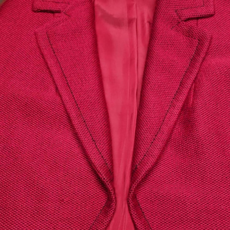 Women's 1950s Burgundy Wool Tailored Open Jacket  For Sale