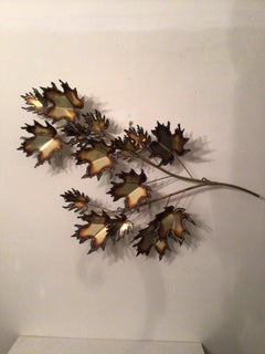 1950s Burnt Brass Leaf Sculpture