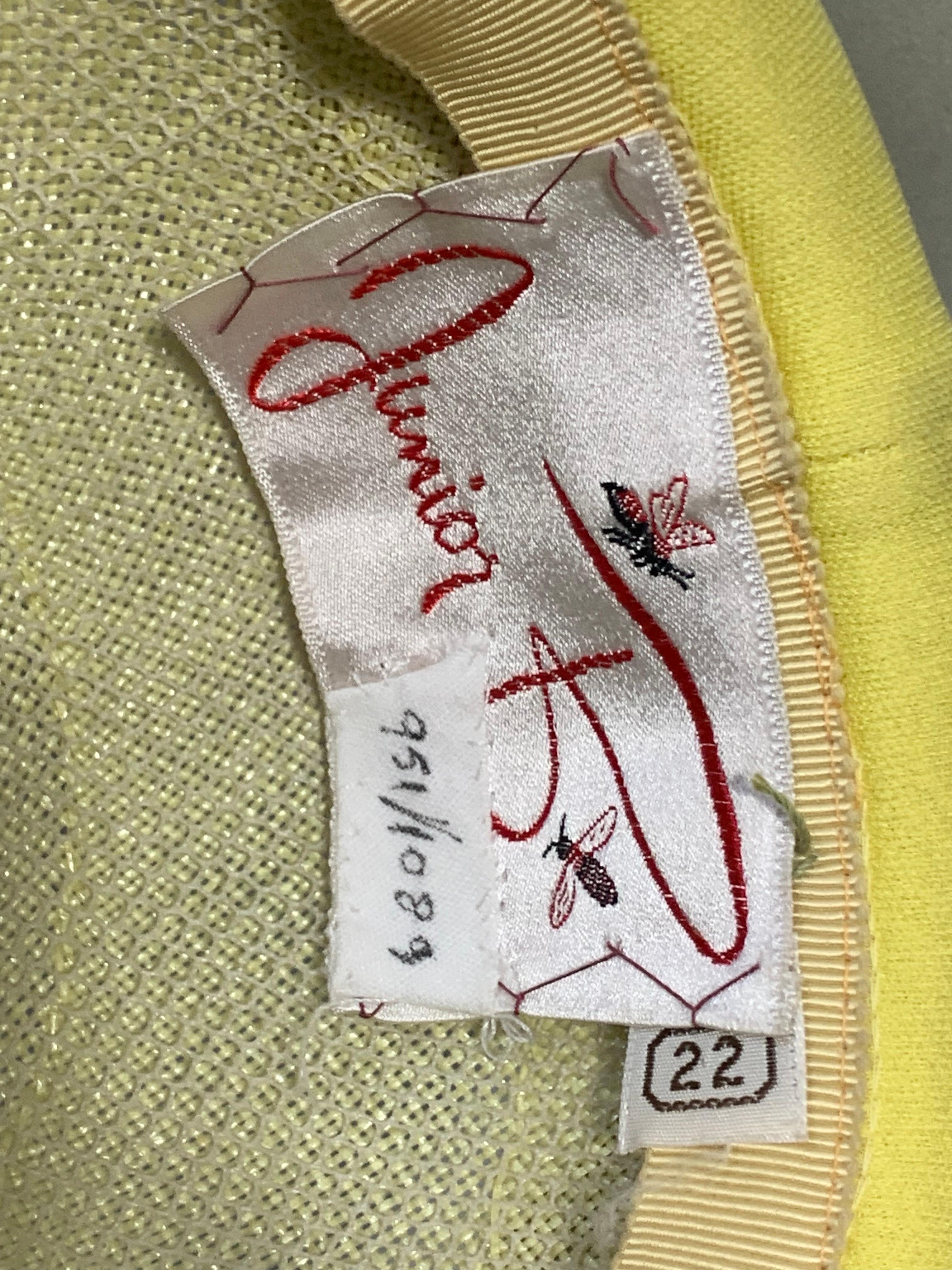 Chapeau Breton jaune beurre en paille et jersey avec guirlande de cerisier fantaisiste, années 1950 en vente 7