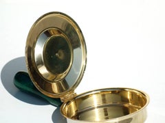 1950s by Aldo Tura Midcentury Italy Green Malachite Goatskin Silent Butler