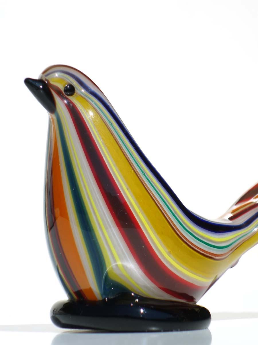 Mid-Century Modern 1950s by Barovier & Toso Multi-Color Midcentury Glass Murano Animal Bird