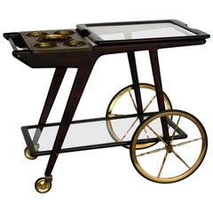 Carrello da bar in legno di Wood Wood del 1950 di Cesare Lacca
