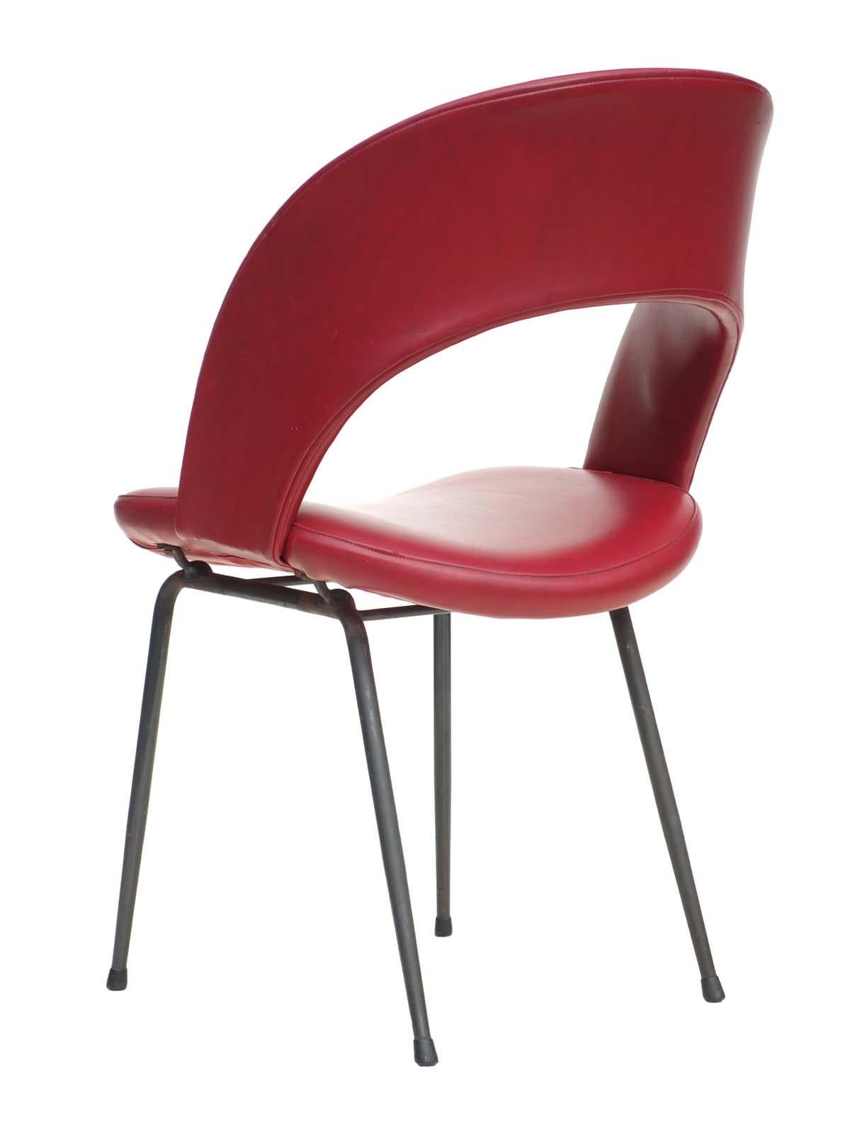 Métal Ensemble de deux chaises design italiennes du milieu du siècle dernier de Gastone Rinaldi pour RIMA, années 1950 en vente