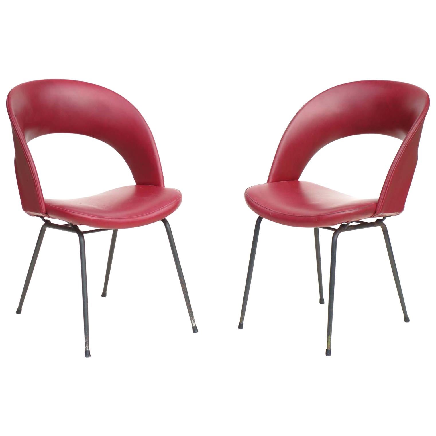 1950s by Gastone Rinaldi for RIMA Midcentury Italian Design Chair Set of 2