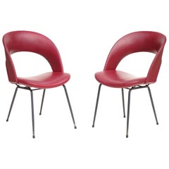 Sedia di design italiano del 1950 di Gastone Rinaldi per RIMA Set di 2 sedie di design italiano del Medioevo