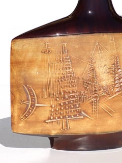 Vaso in ceramica smaltata anni '50 di Gilbert Portanier Francia