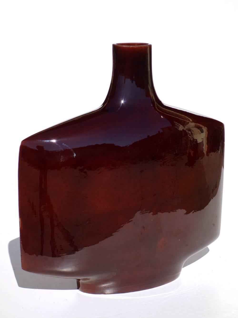 1950er Jahre von Gilbert Portanier Vallauris, Frankreich, Vase aus glasierter Keramik (Mitte des 20. Jahrhunderts) im Angebot