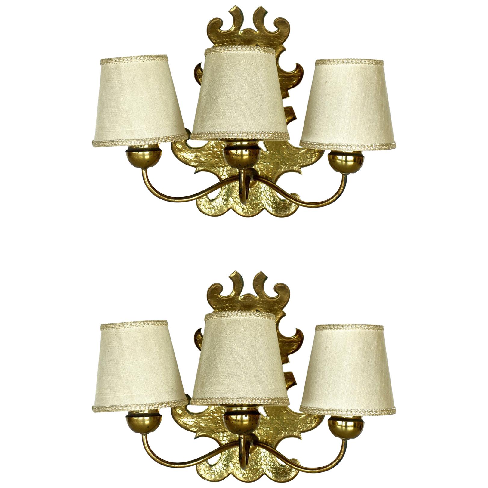 1950s by Gino Sarfatti for Arteluce Midcentury Italian Design Pair of Wall Lamps For Sale