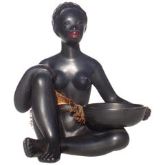 1950s by Leopold Anzengruber African Woman Vienna Figure