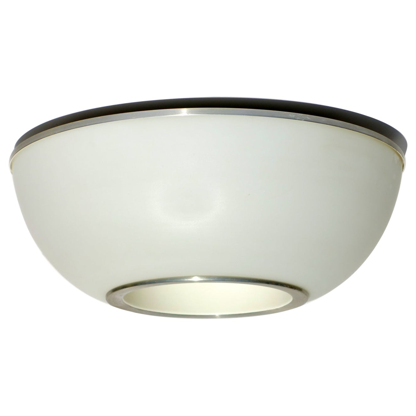 1950s by Lumi Milano Italian Design Midcentury White Flush Mount Lamps