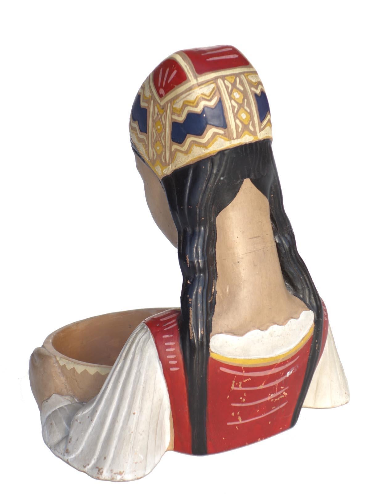 Mid-20th Century 1950s by Paolo Loddo Dorgali Sardinia Italian Midcentury Ceramic Figure For Sale