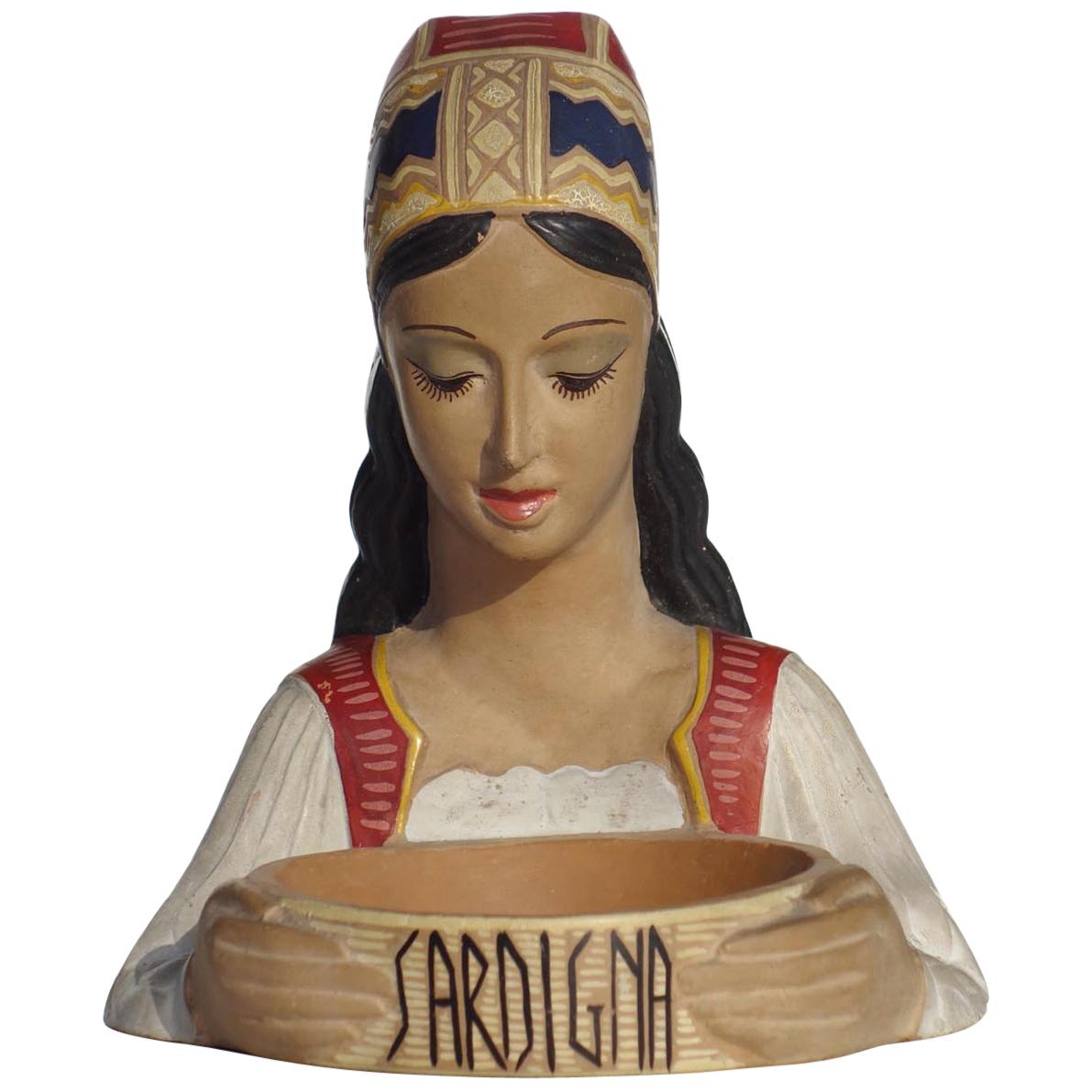 Figure en céramique italienne de Sardaigne du milieu du siècle dernier par Paolo Loddo Dorgali, années 1950