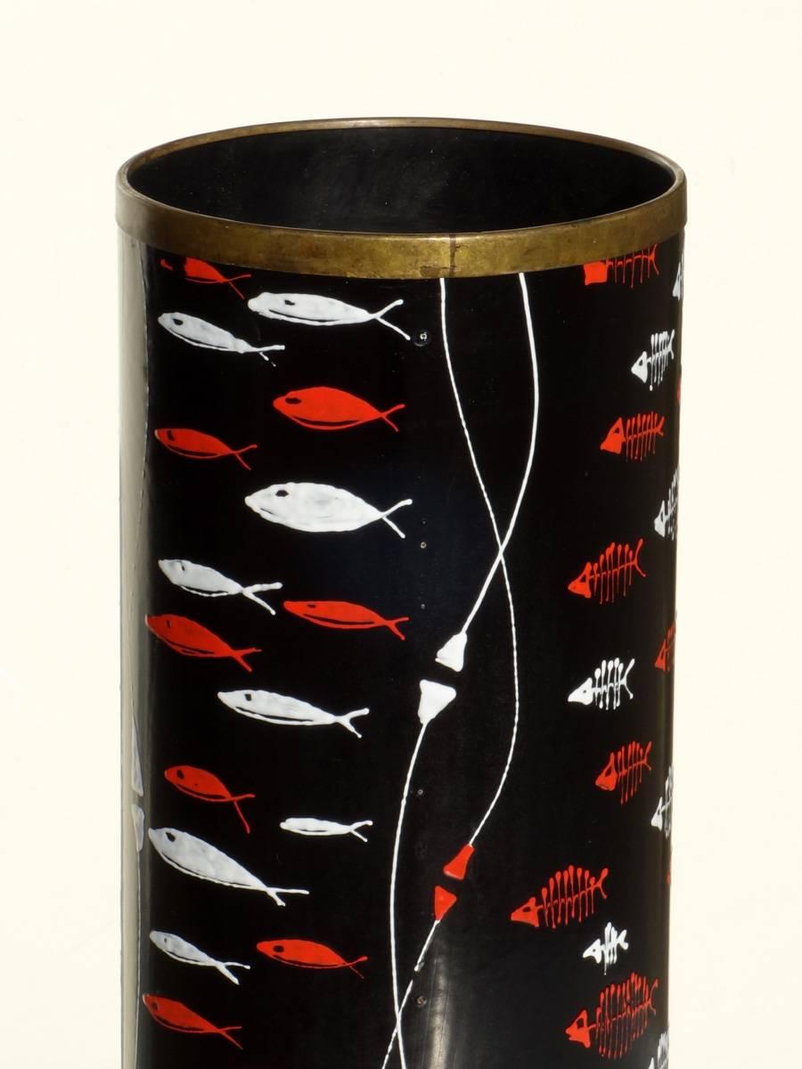 1950er Jahre von Siva Mid-Century Italienisches Design Fische Dekor Schirmständer (Moderne der Mitte des Jahrhunderts) im Angebot