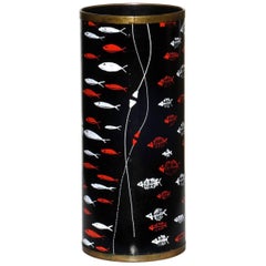 1950er Jahre von Siva Mid-Century Italienisches Design Fische Dekor Schirmständer