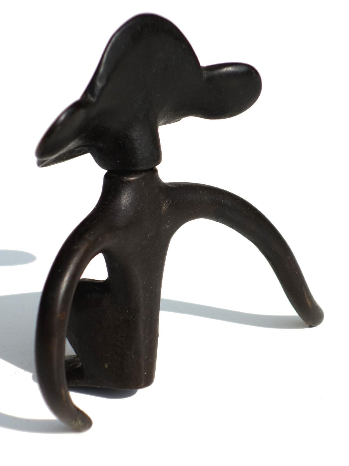 1950er Jahre von Walter Bosse Austria Design Messing Bronze Affenkorkenschraubenschraubenschraube (Moderne der Mitte des Jahrhunderts) im Angebot