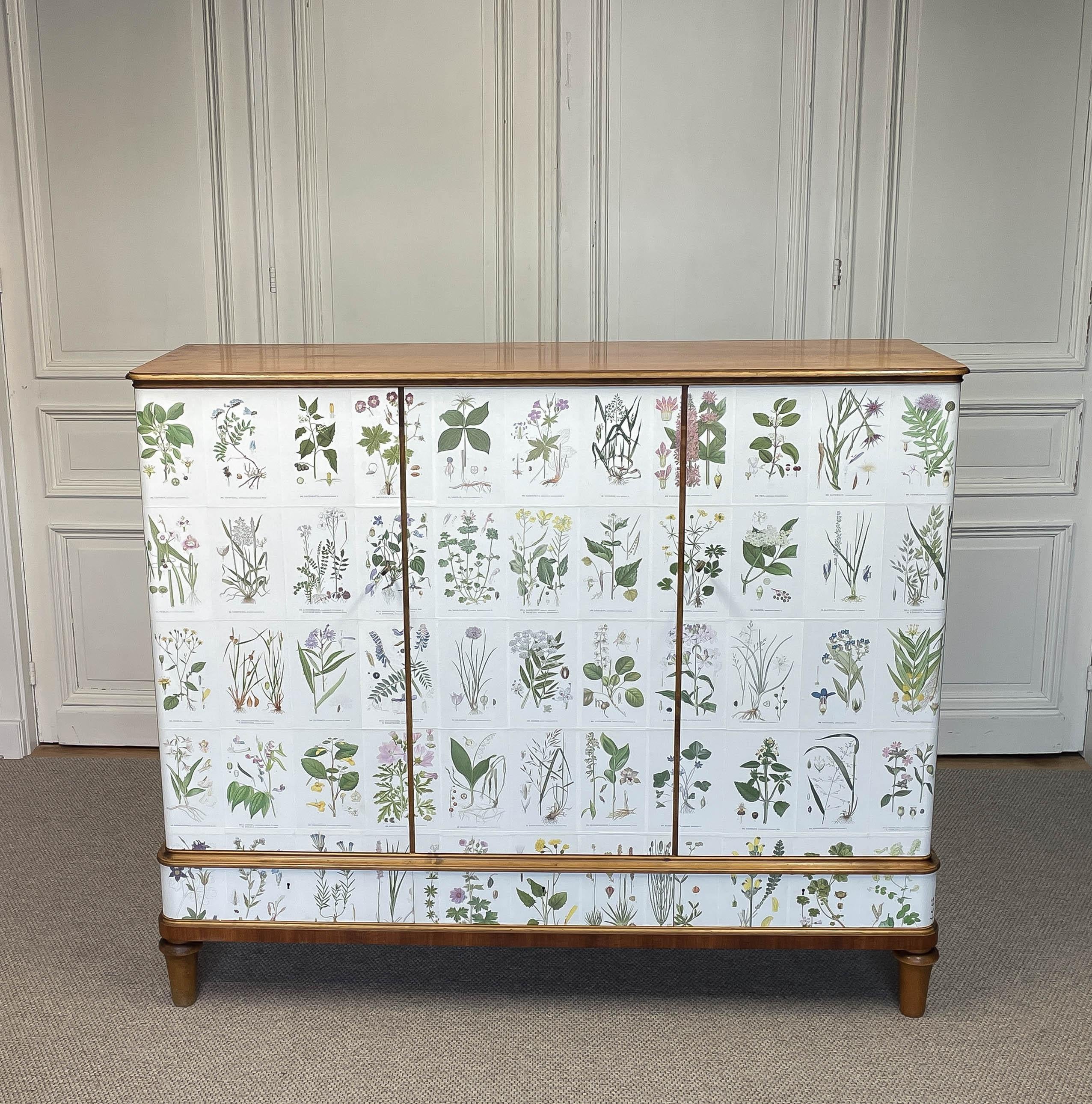 Swedish 1950s, Cabinet/Buffet 'Nordens Flora' by Carl Axel Magnus Lindman For Sale