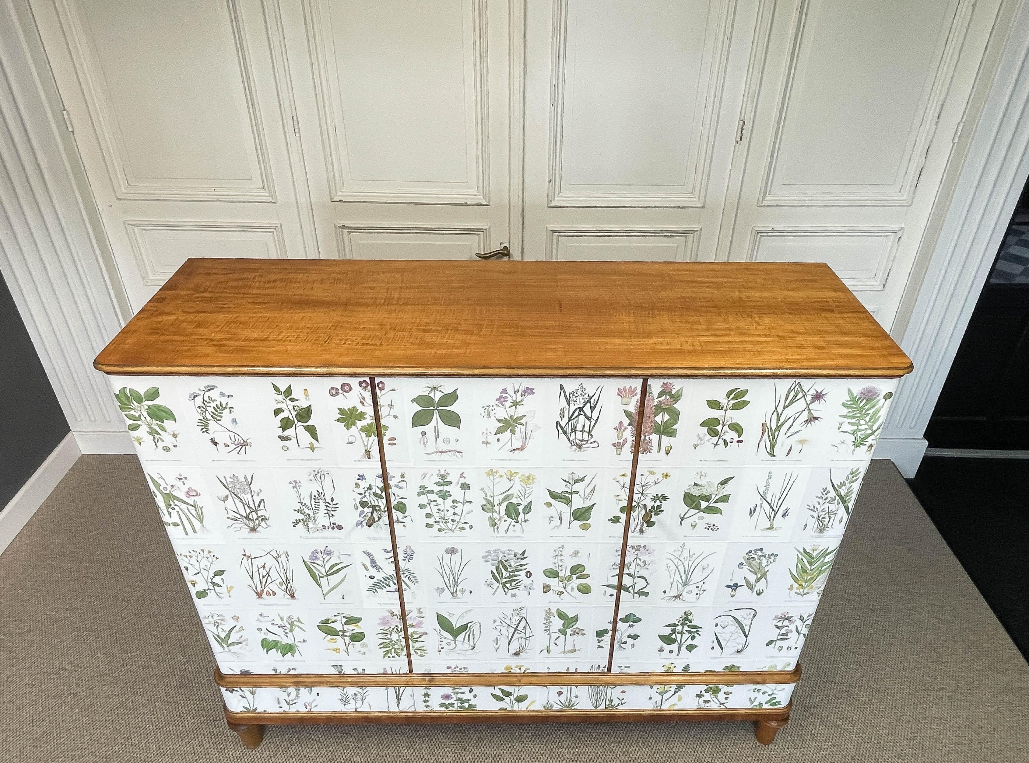 Beech 1950s, Cabinet/Buffet 'Nordens Flora' by Carl Axel Magnus Lindman For Sale