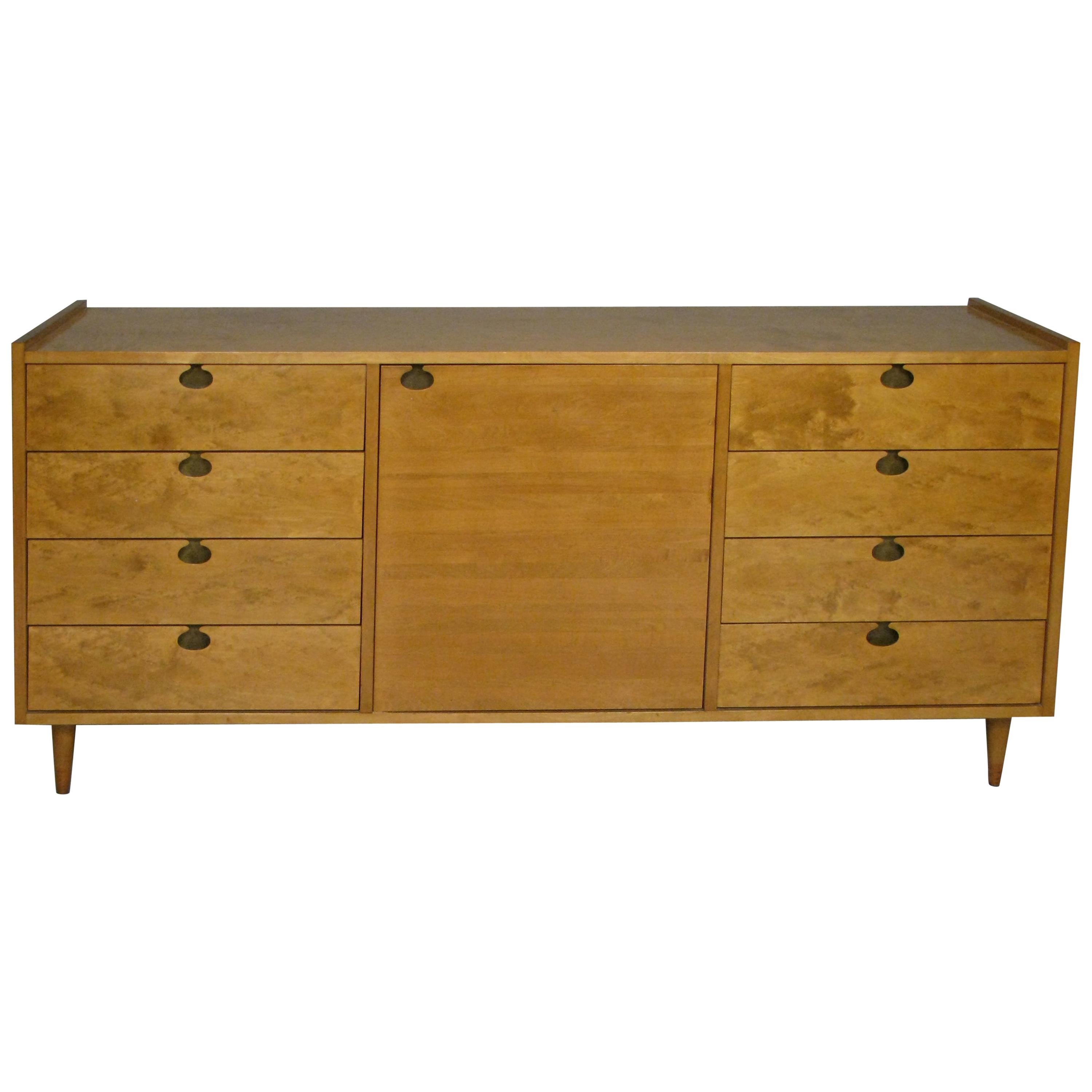 1950s Cabinet / Sideboard in Maple and Brass by Edmund Spence