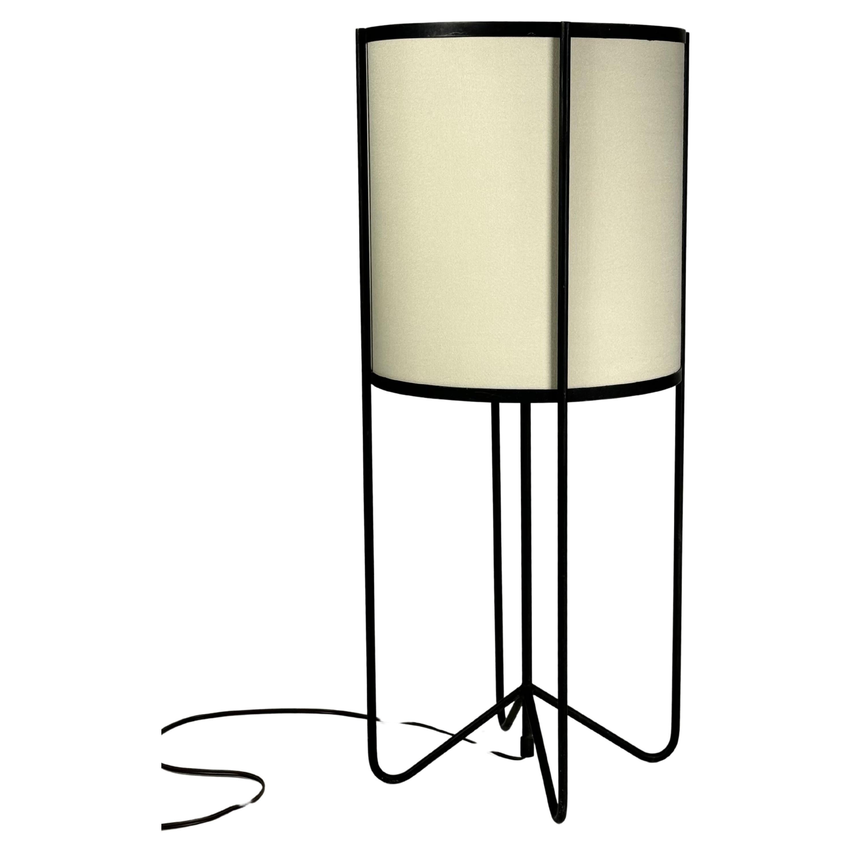 1950s California Design Wrought Iron  & Linen Table Lamp #2