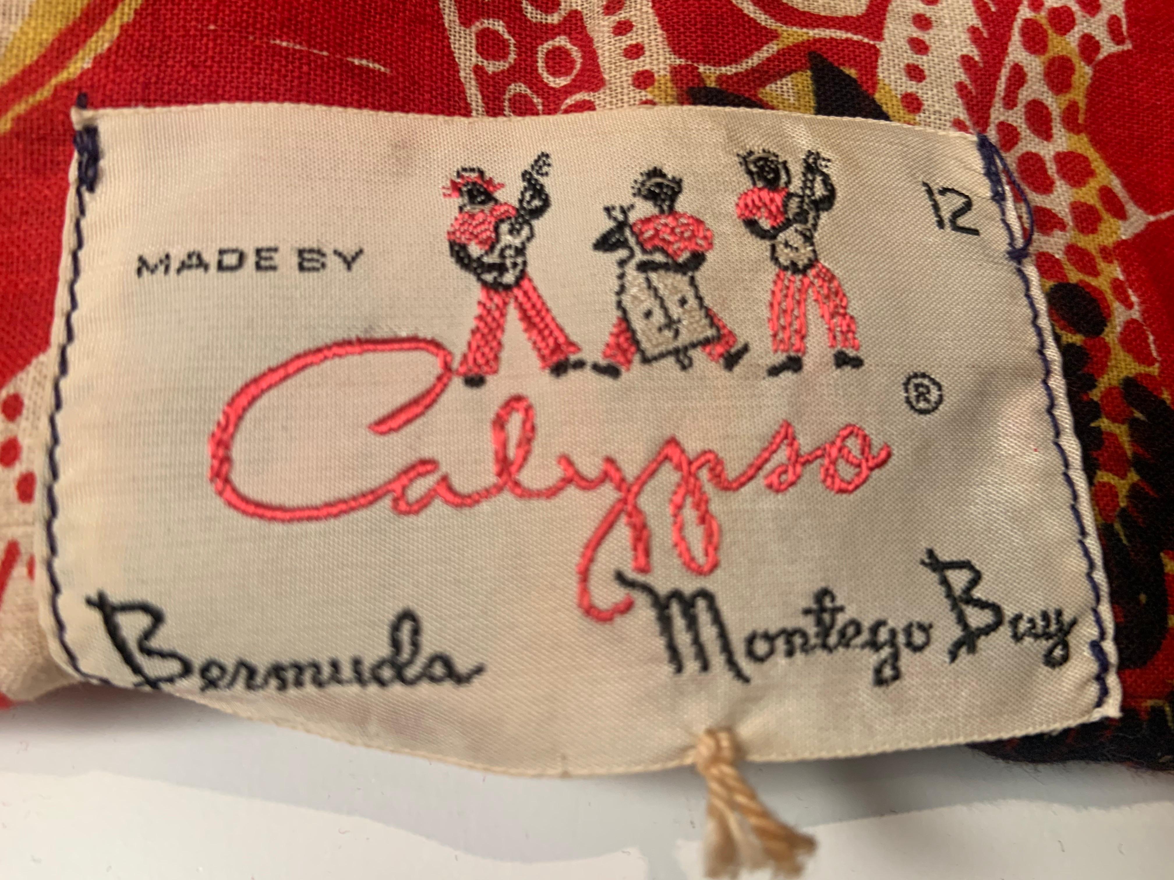 Abito in cotone stampato Calypso of Bermuda e Montego Bay degli anni '50 con scintillii in vendita 7