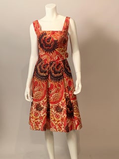 1950's Calypso of Bermuda and Montego Bay Cotton Print Dress with Sparkles