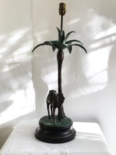 1950s Camel & Palm Trees Decorative Table Lamp