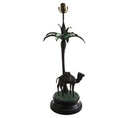 1950s Camel & Palm Trees Decorative Table Lamp