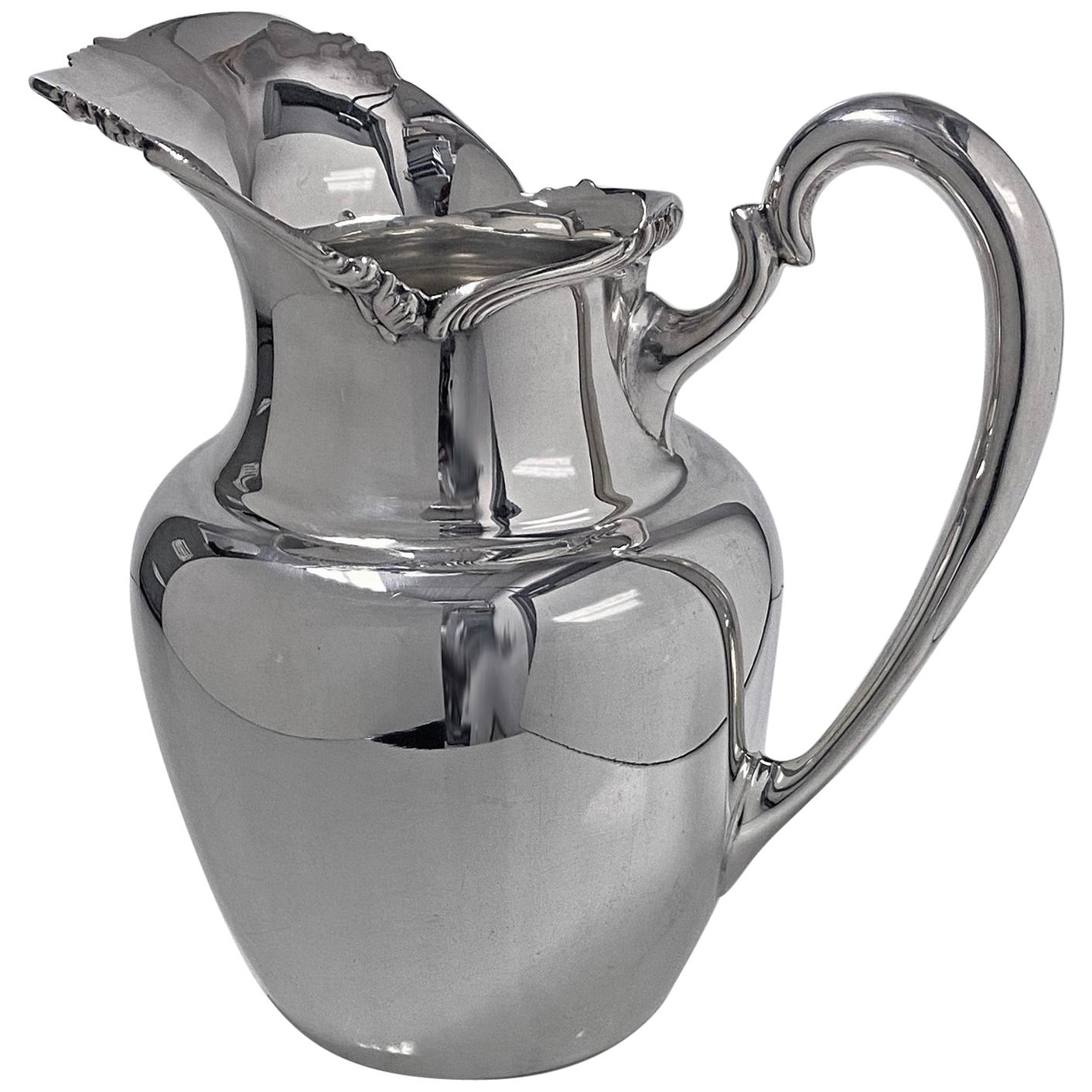 1950s Camusso Sterling Silver Water Pitcher, Lima, Peru