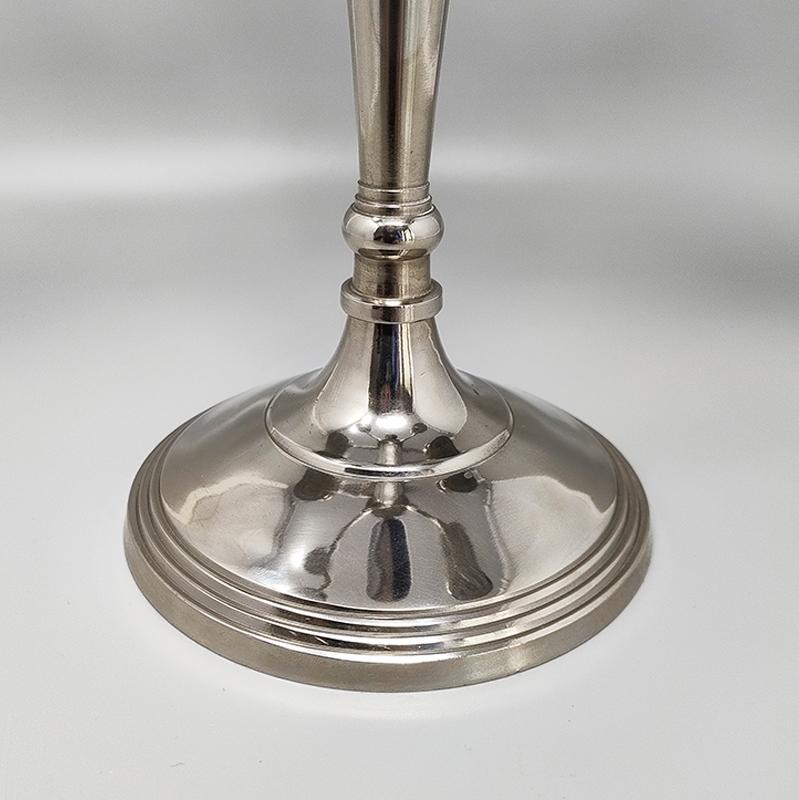 1950s Candelabra for Five Candles in Stainless Steel, Handmade, Made in Italy For Sale 2
