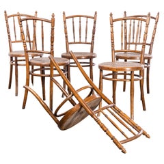 1950s Cane Seated Hofmann Bentwood Dining Chairs - Set von sechs.