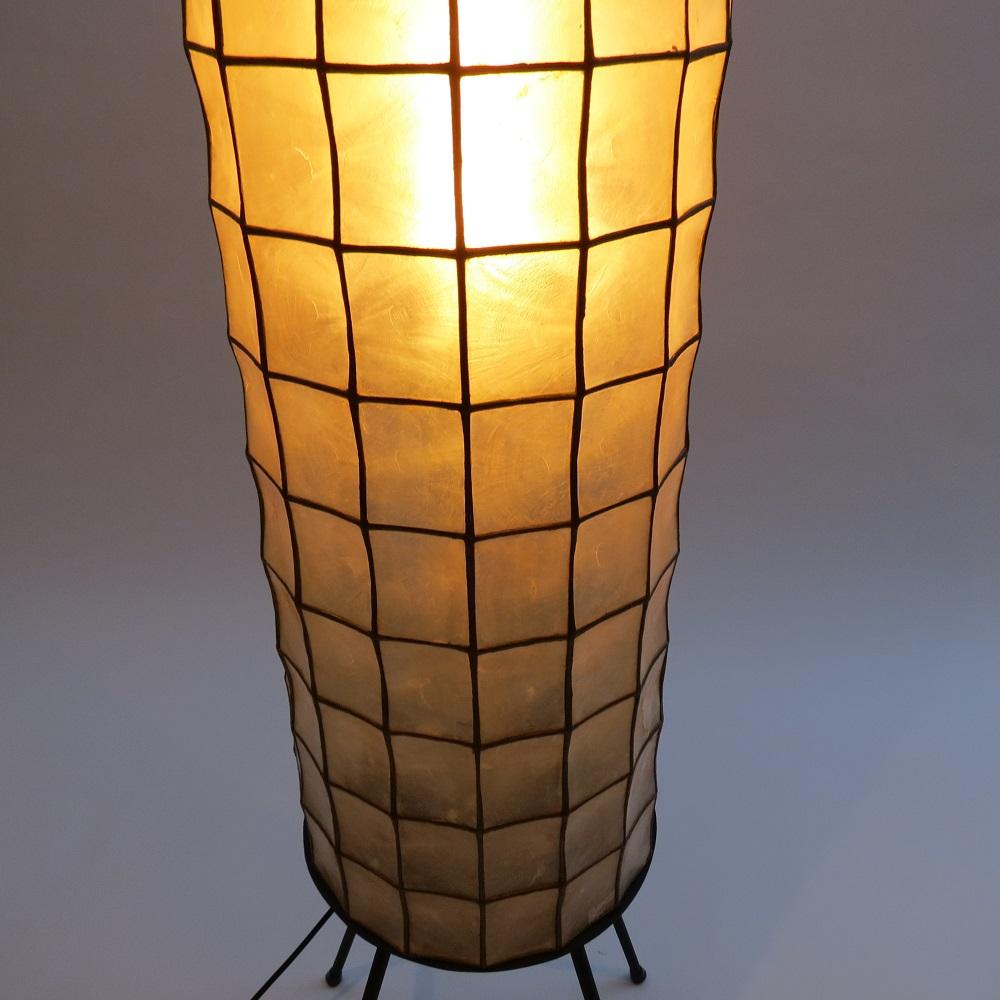 20th Century 1950s Capiz Mother of Pearl Floor Lamp Midcentury Floor Lamp