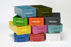 1950s Card File Drawers, Refinished in Multi-Colors