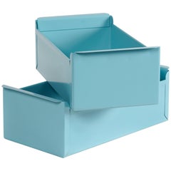 1950s Card File Drawers, Refinished in Tiffany Blue