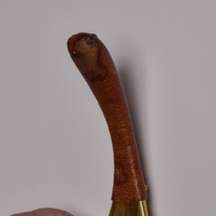 1950s Carl Auböck Leather Wrapped Brass Hook