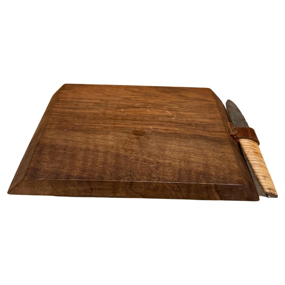 1950s Carl Auböck Charcuterie Picnic Board & Knife Austria