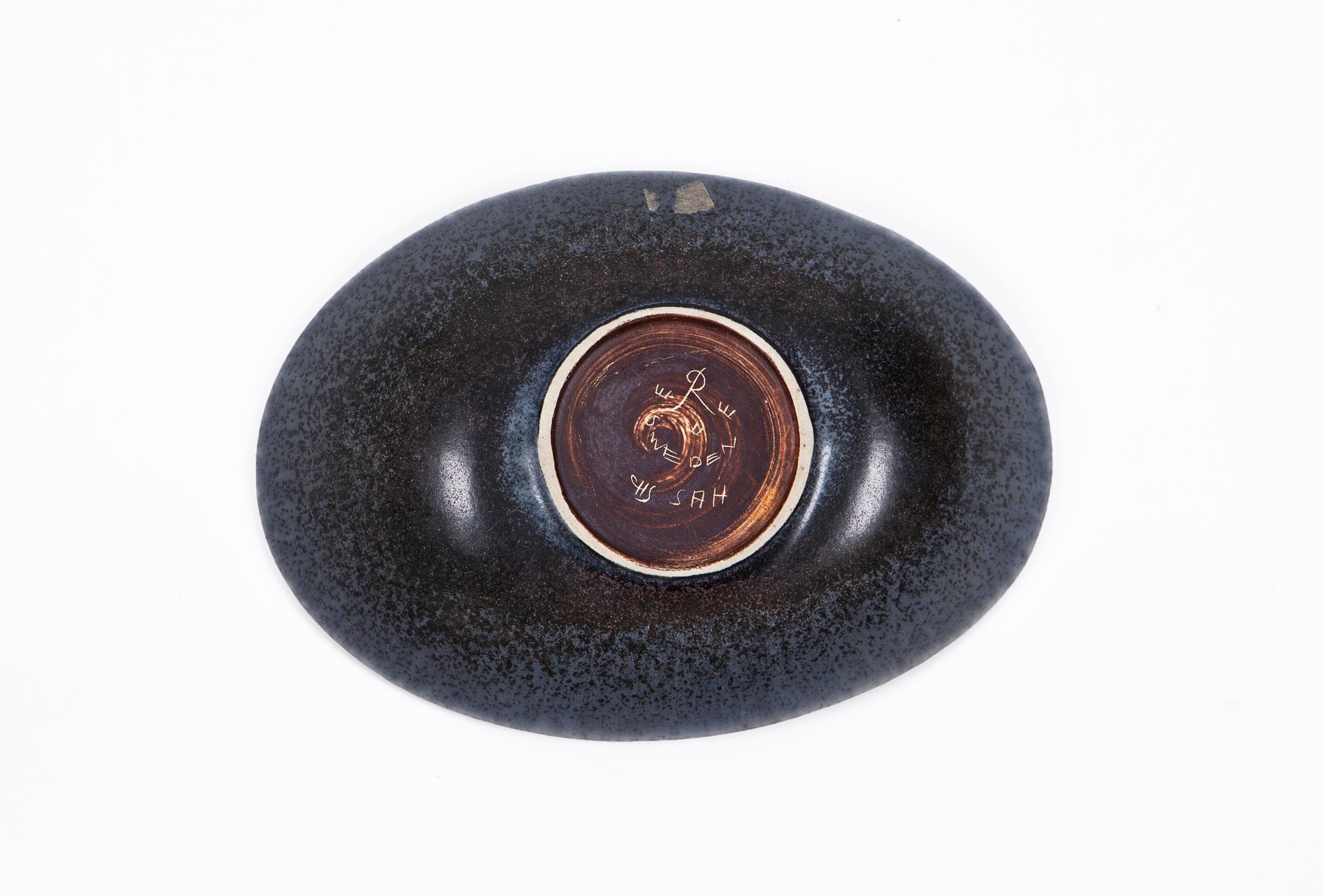 Swedish 1950's Carl-Harry Stalhane '“eggshell” Glazing Technique Flat Ceramic Bowl