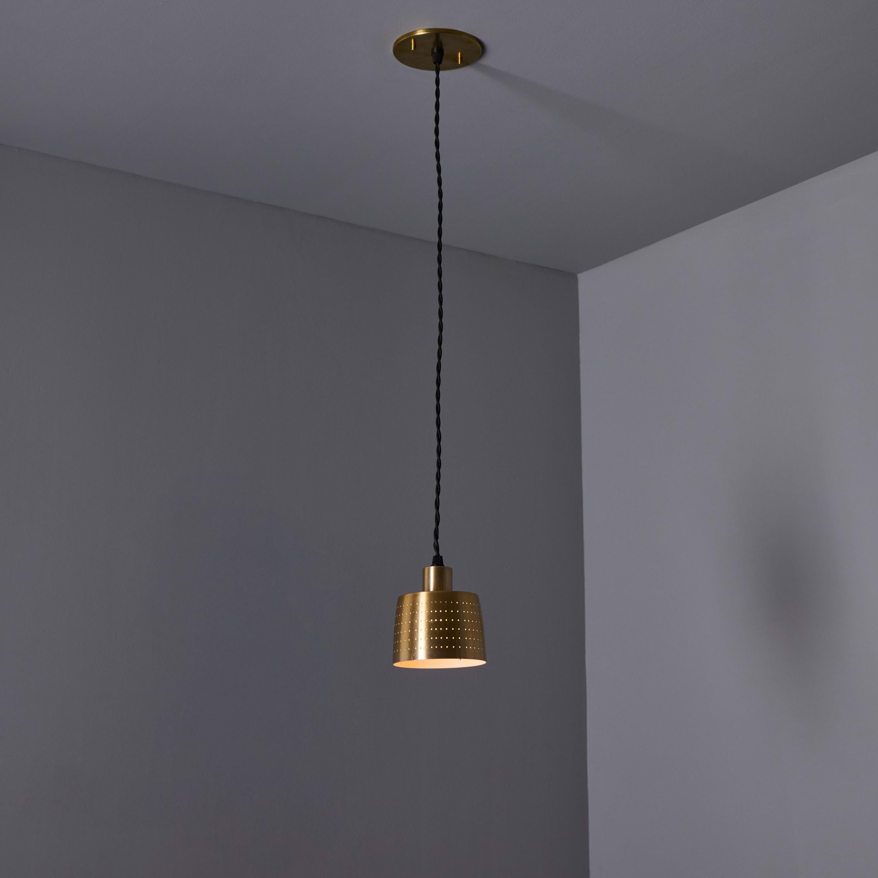 1950s Carl Thore Perforated Brassed Metal Pendant For Sale 5