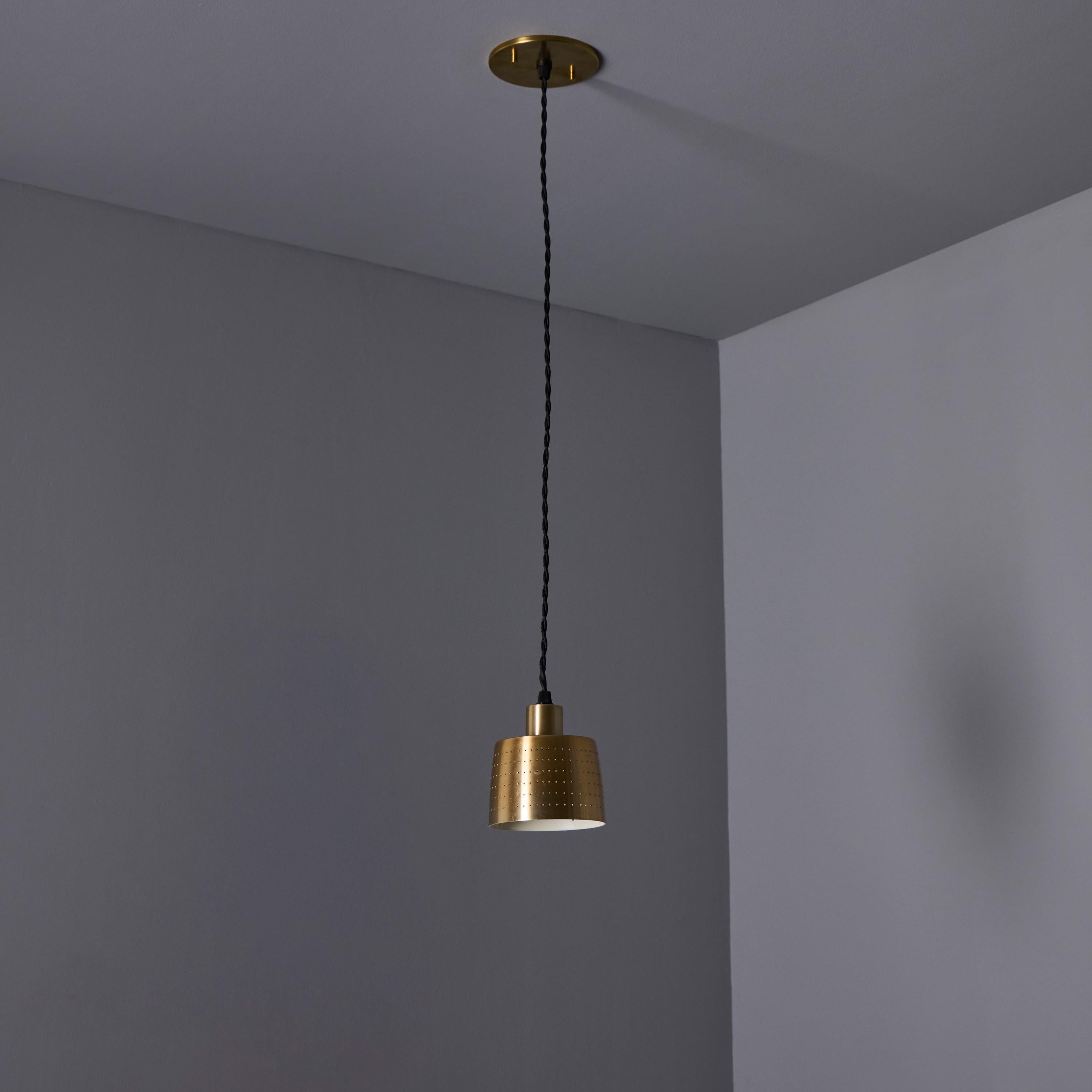 1950s Carl Thore Perforated Brassed Metal Pendant For Sale 7