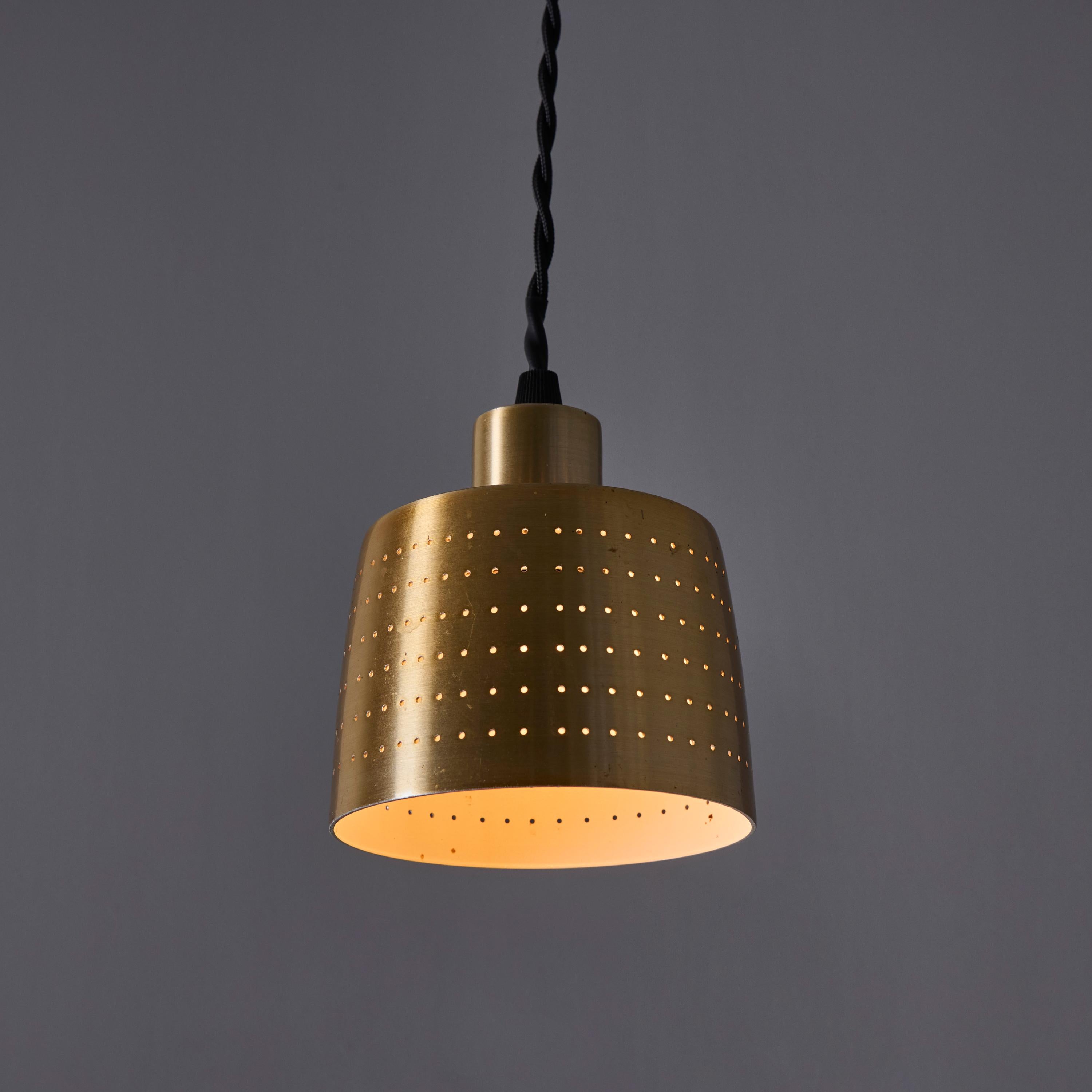 1950s Carl Thore Perforated Brassed Metal Pendant For Sale 8