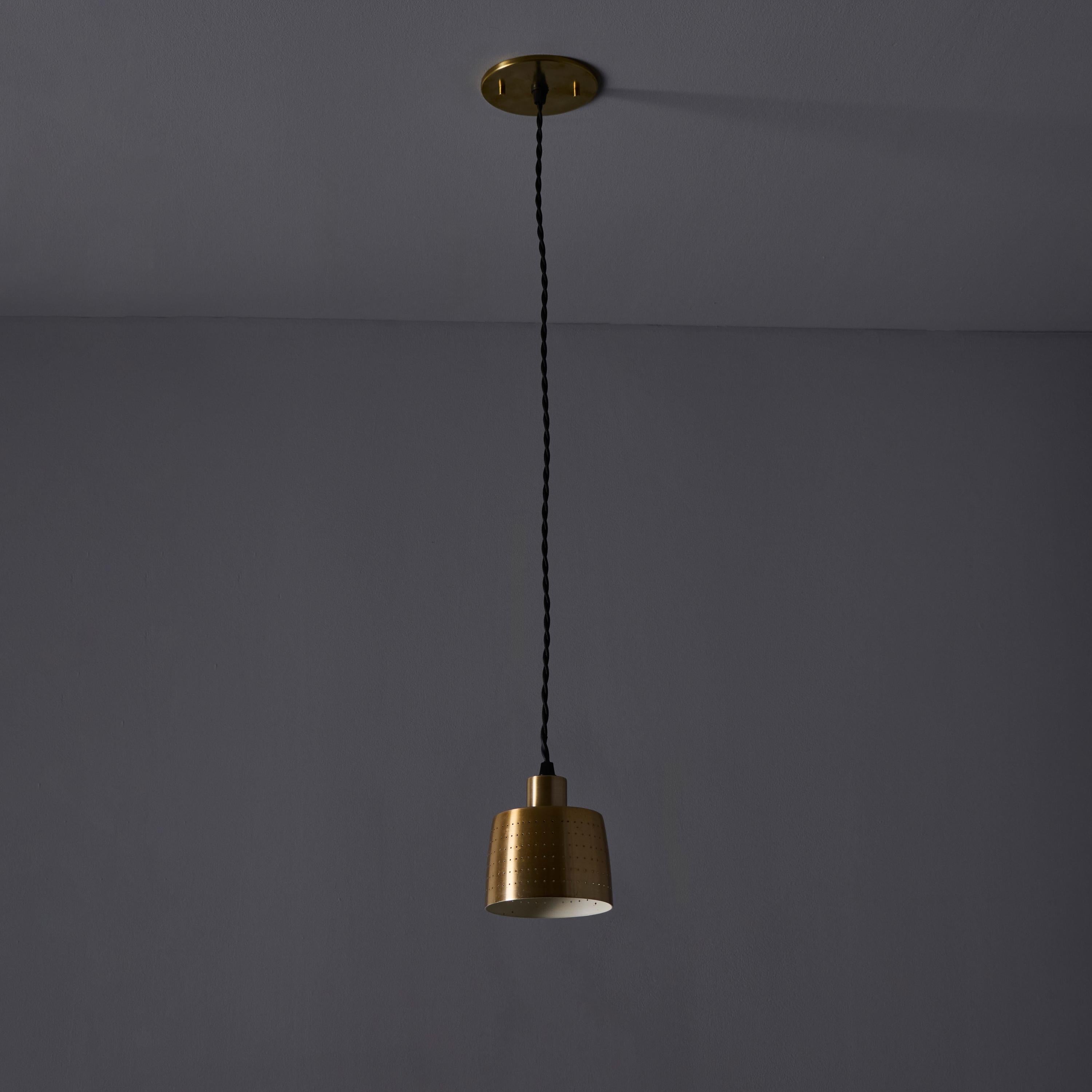 1950s Carl Thore Perforated Brassed Metal Pendant For Sale 10