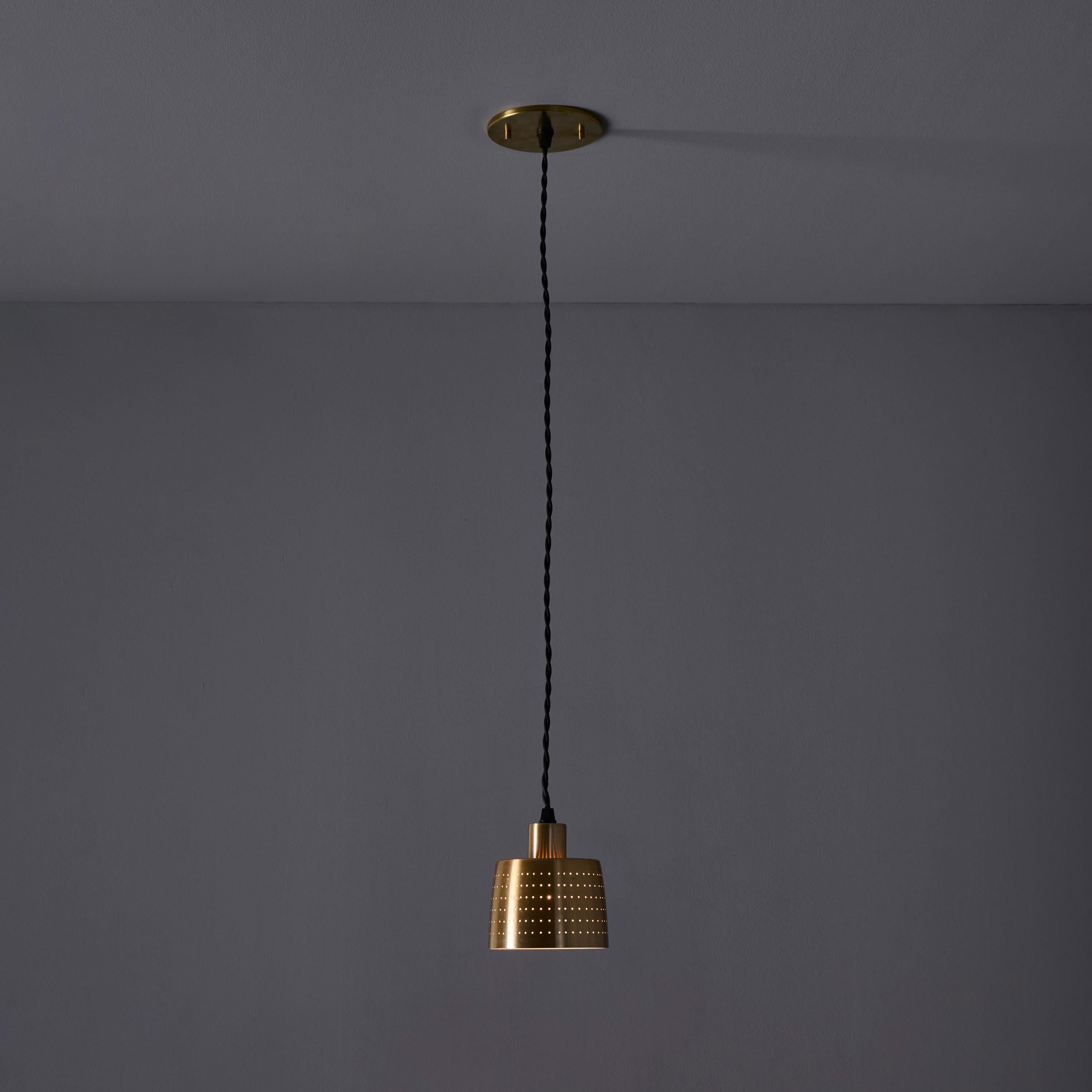 1950s Carl Thore Perforated Brassed Metal Pendant For Sale 12
