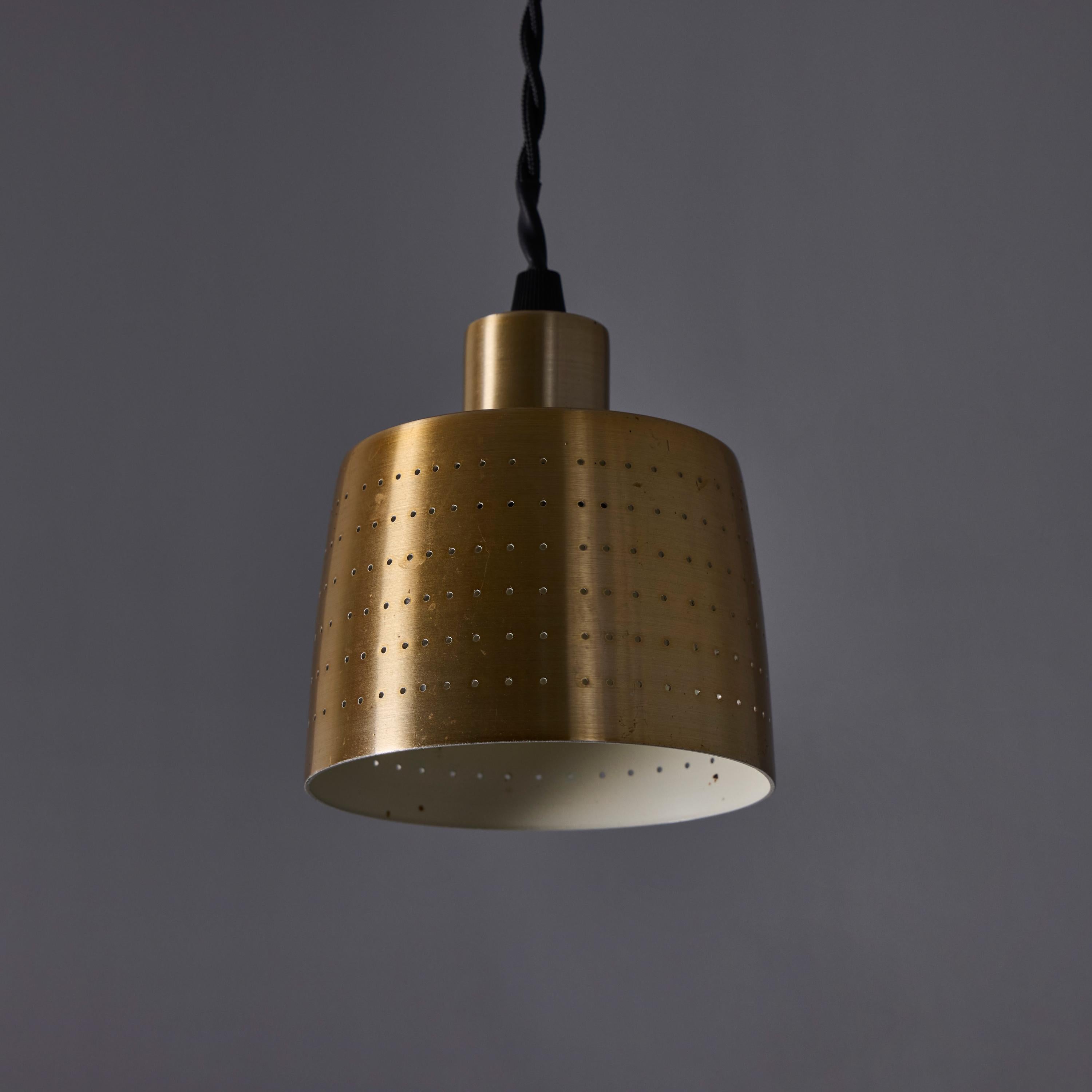 Mid-20th Century 1950s Carl Thore Perforated Brassed Metal Pendant For Sale