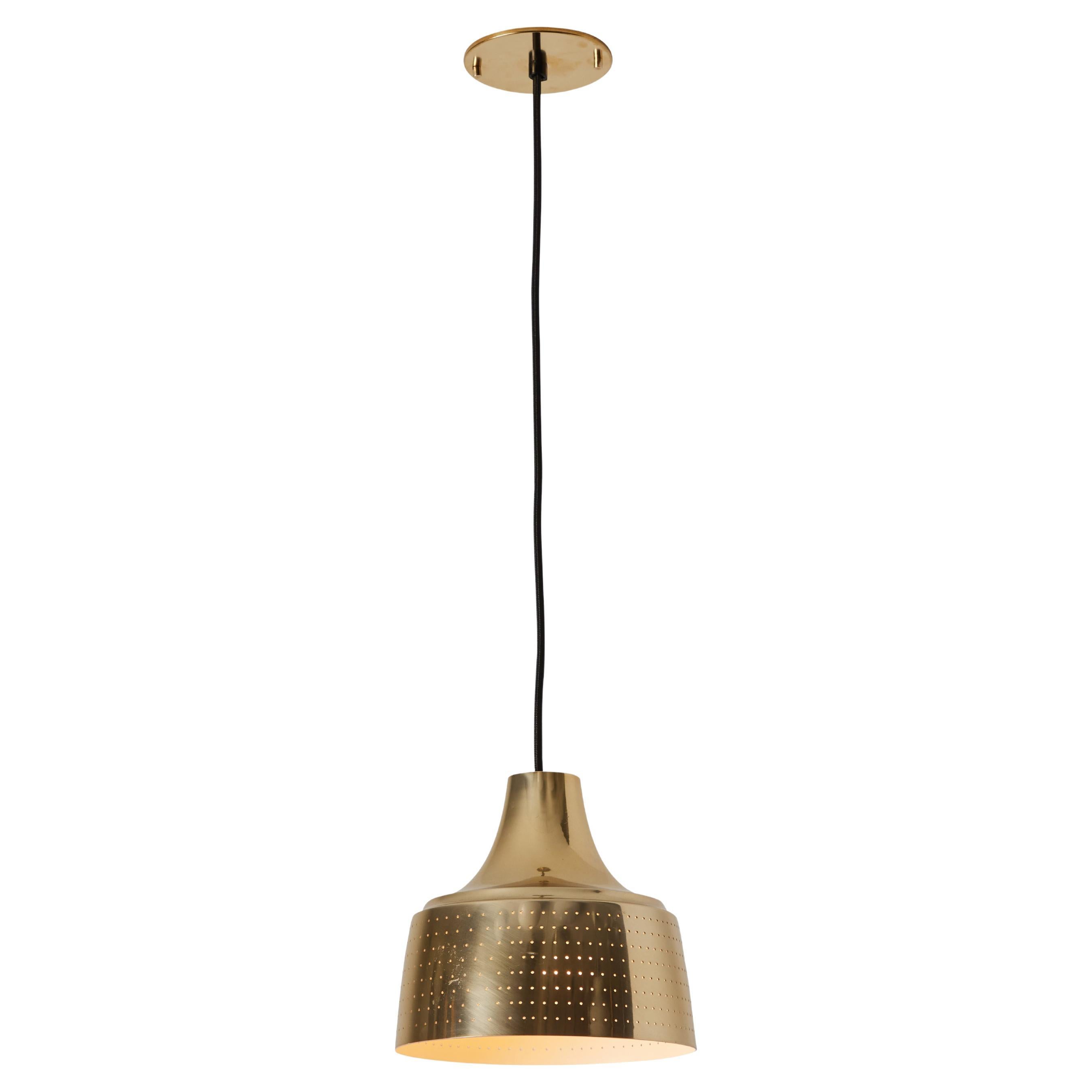 1950s Carl Thore Perforated Brassed Metal Pendant For Sale