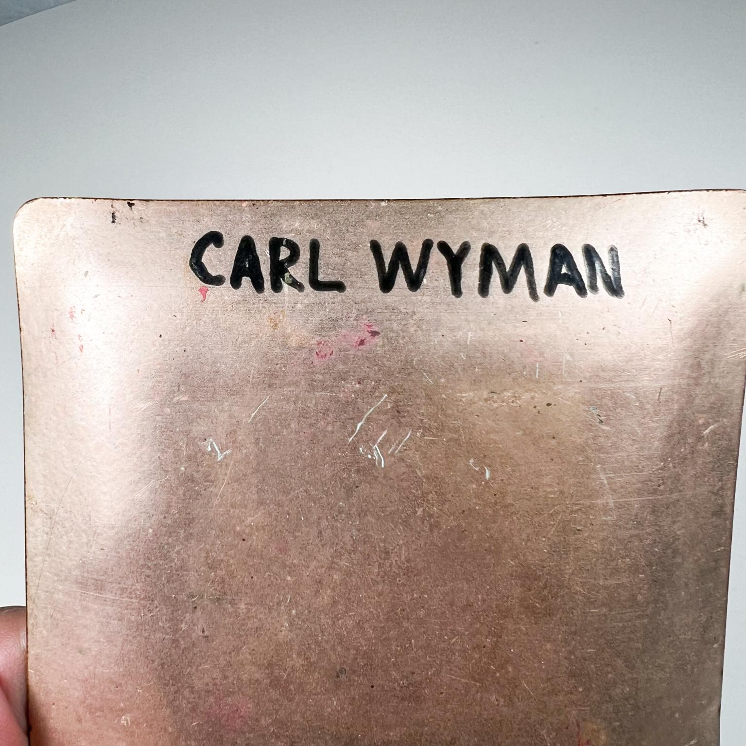 1950s Carl Wyman Modernist Copper Enamel Plate African Motif Ohio For Sale 1