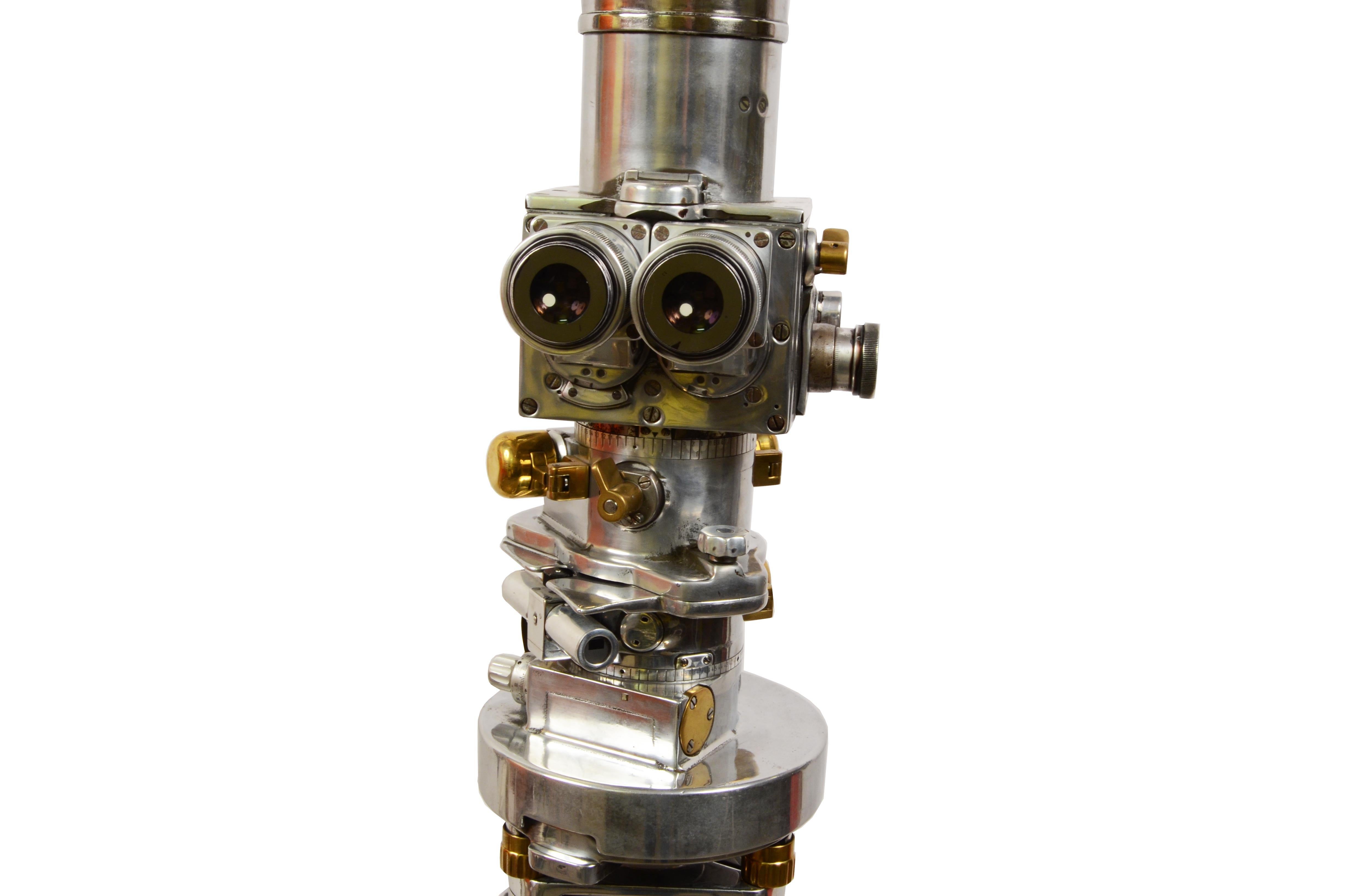 Aluminum 1950s Carl Zeiss Antique Binocular Periscope Surveyor Scientific Instrument